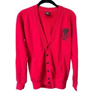 Crooks & Castles Red Cardigan Sweater - M